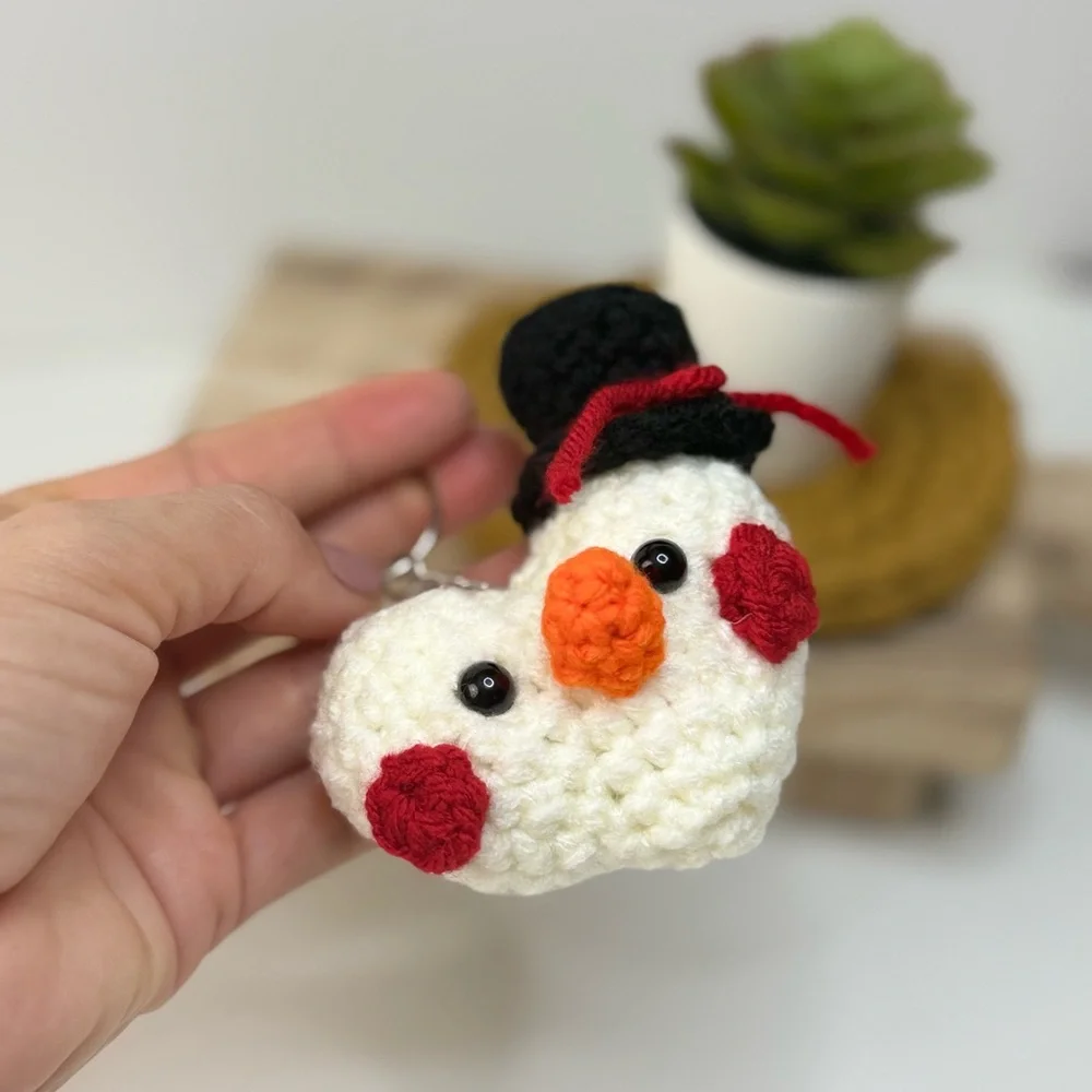 Snowman Amigurumi Keychain Key Charm Ornament Crochet